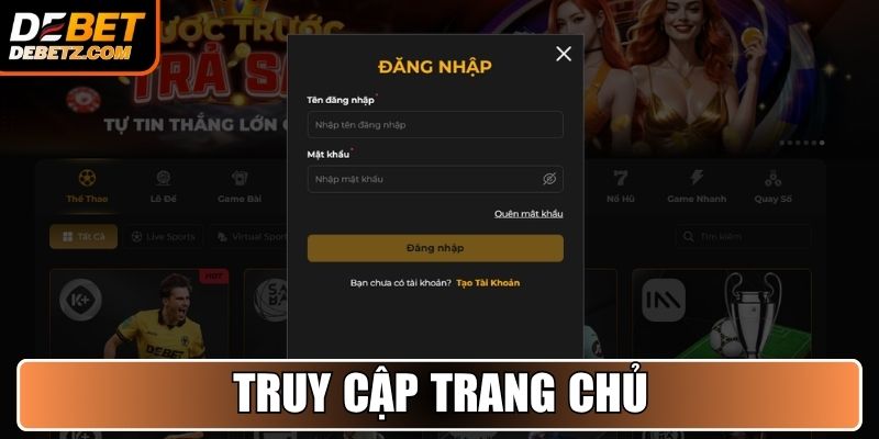 Truy cập trang chủ