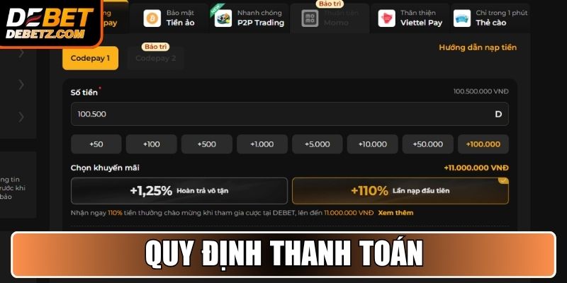Quy định thanh toán