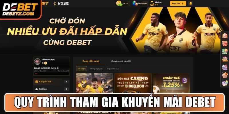 Quy trình tham gia khuyến mãi DEBET cho tân binh