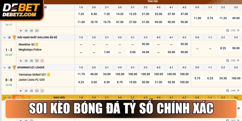 Soi kèo bóng đá tỷ số chính xác